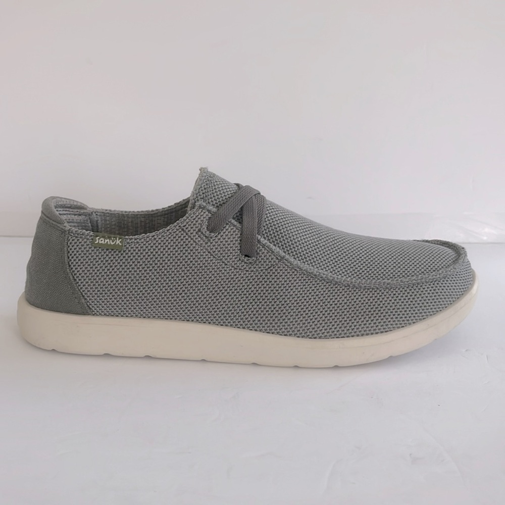 SANUK Grey Loafers with Breathable Mesh Shaka Lite Slip On Summer Shoes Size 9 - Picture 4 of 8